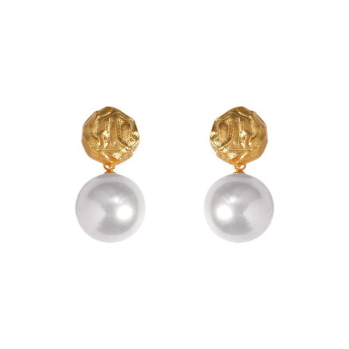 Lava Gold Baroque Pearl Earring